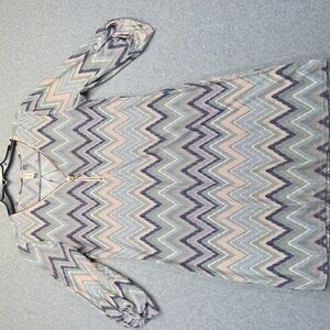 Tacera Pink and Gray Long Sleeve Dress